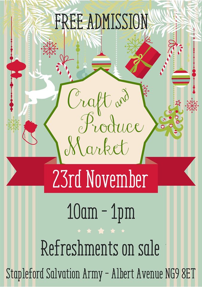 Craft Fair - Stapleford Craft and Produce Market 23rd November 2019