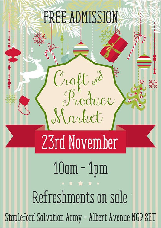 Craft Fair - Stapleford Craft and Produce Market 23rd November 2019
