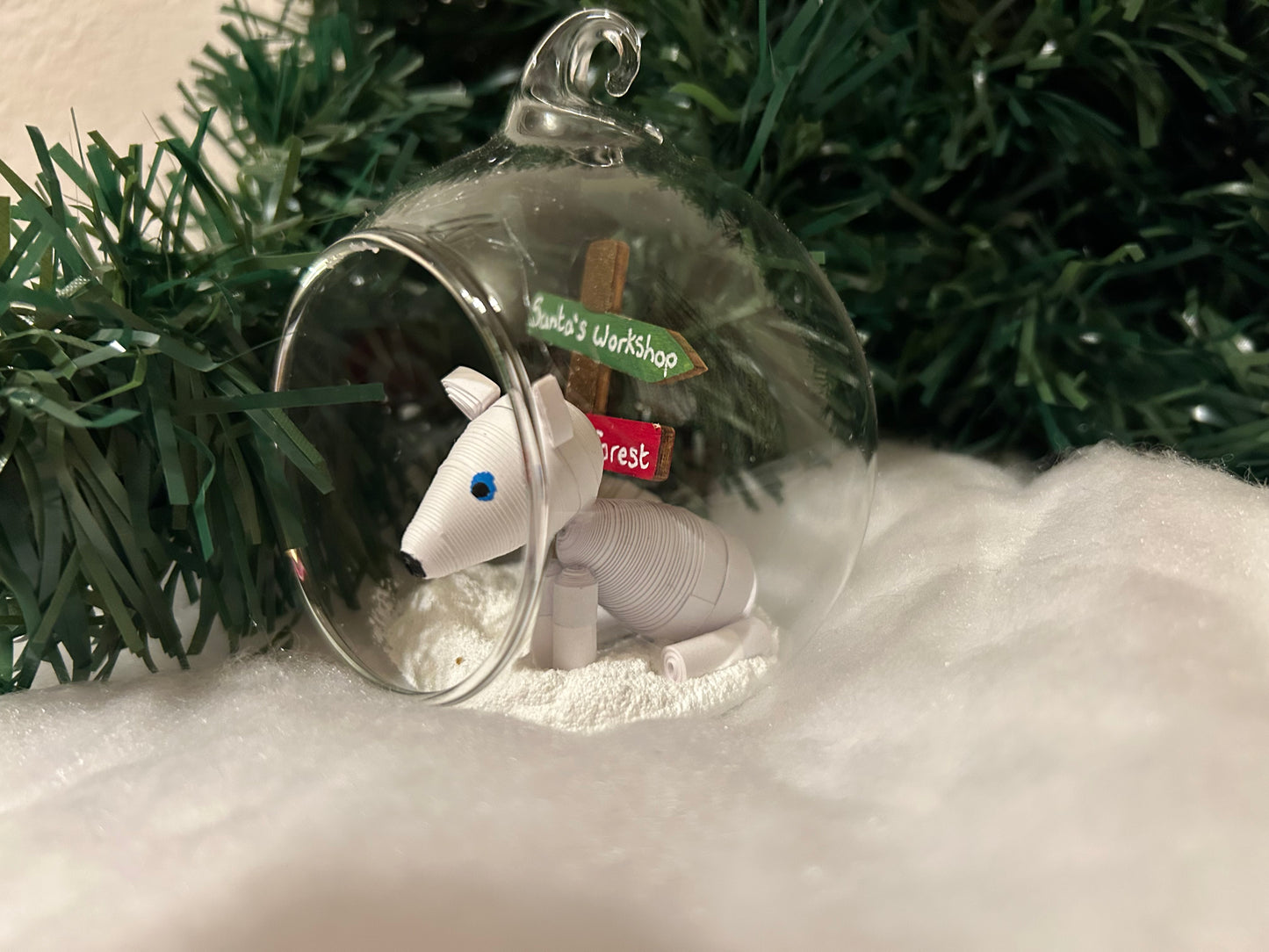Artic fox bauble