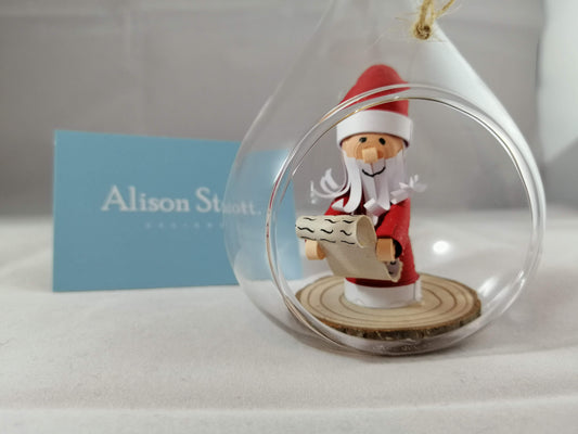 Santa checking his list Bauble