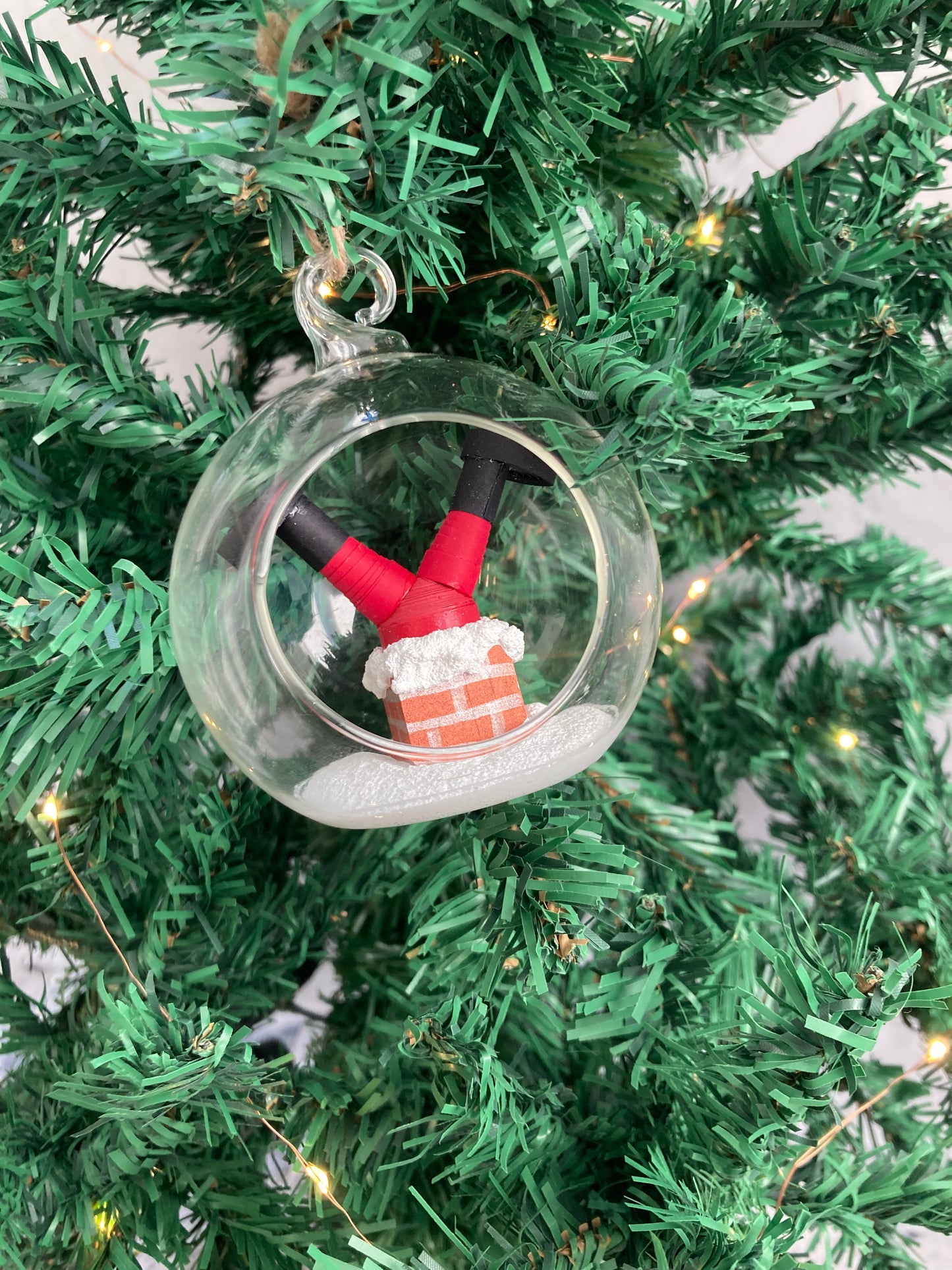 When Santa got stuck up the chimney bauble