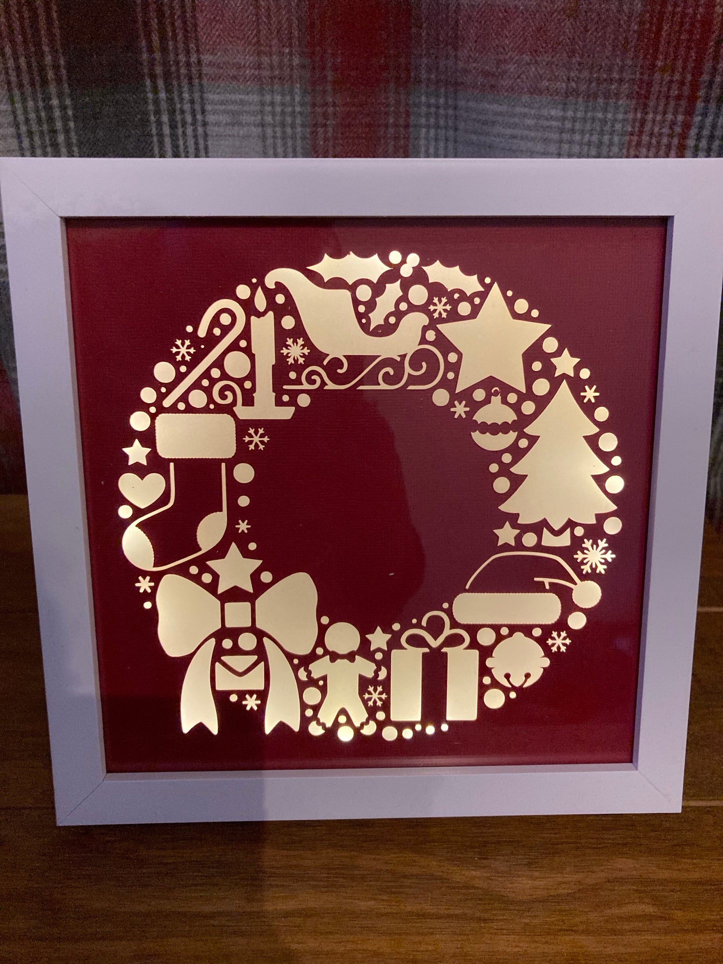Light up Christmas frame