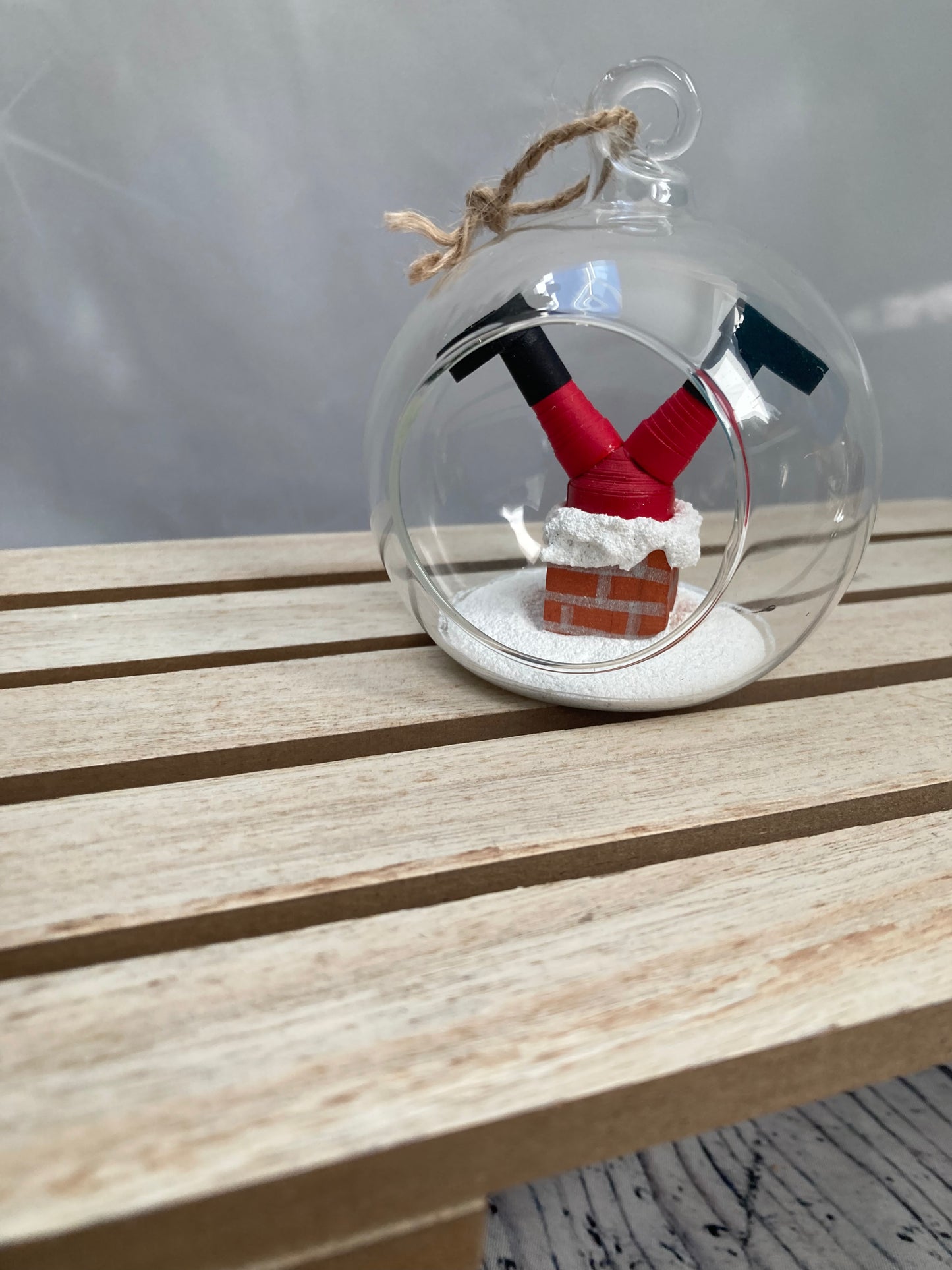 When Santa got stuck up the chimney bauble