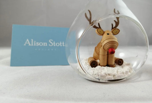 Santa and Rudolph 2 bauble set