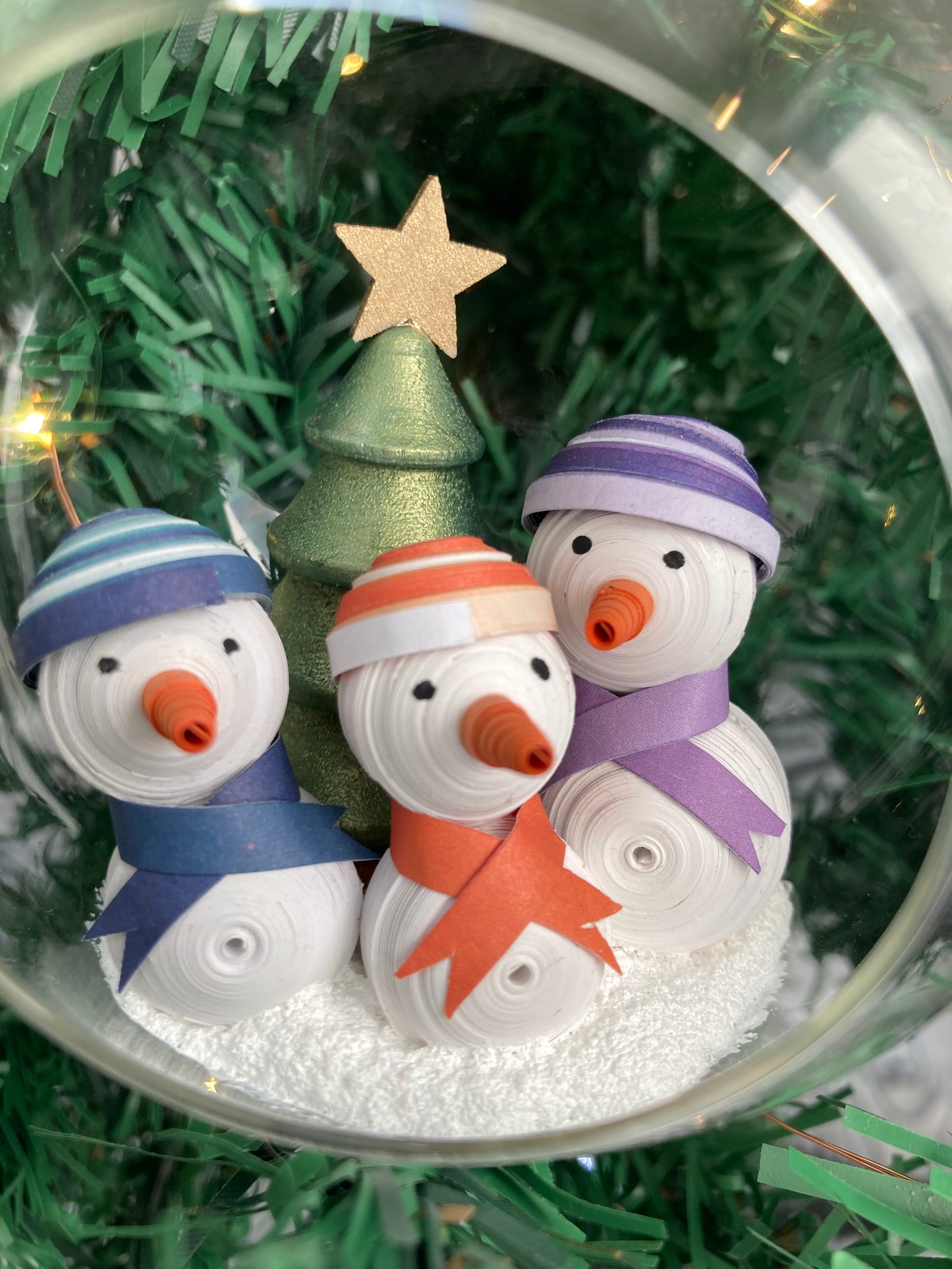 Snowman family bauble
