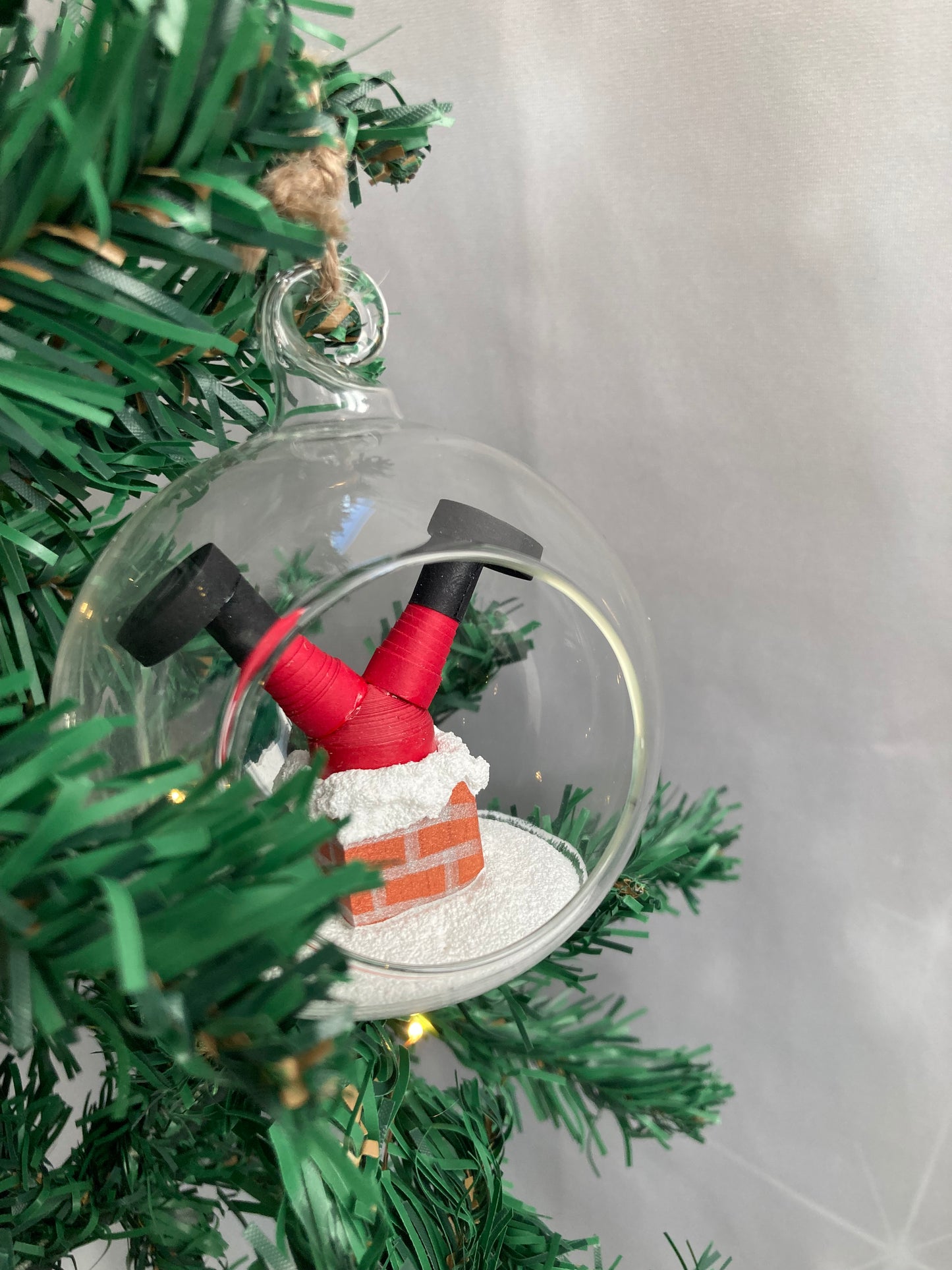 When Santa got stuck up the chimney bauble