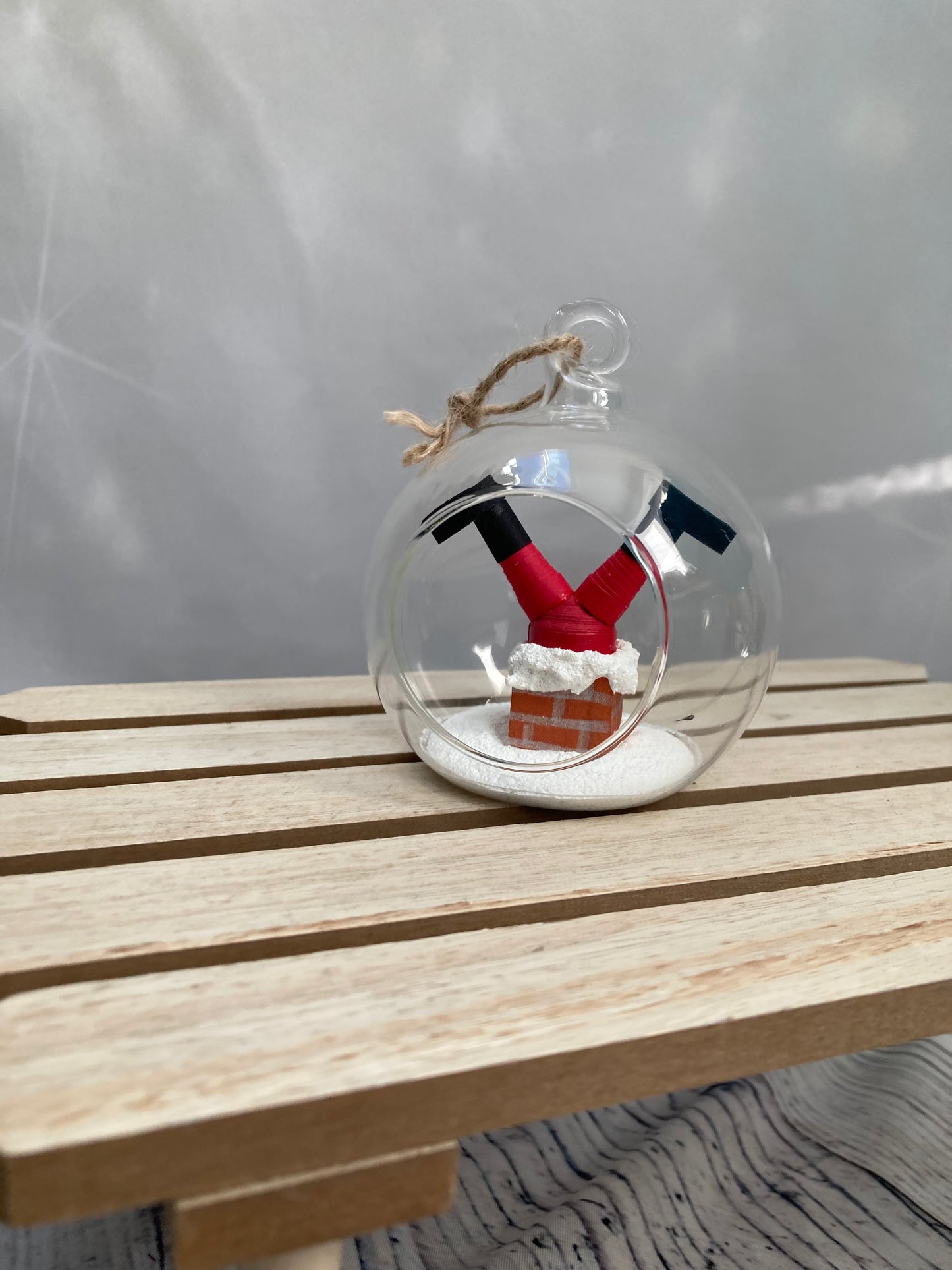 When Santa got stuck up the chimney bauble