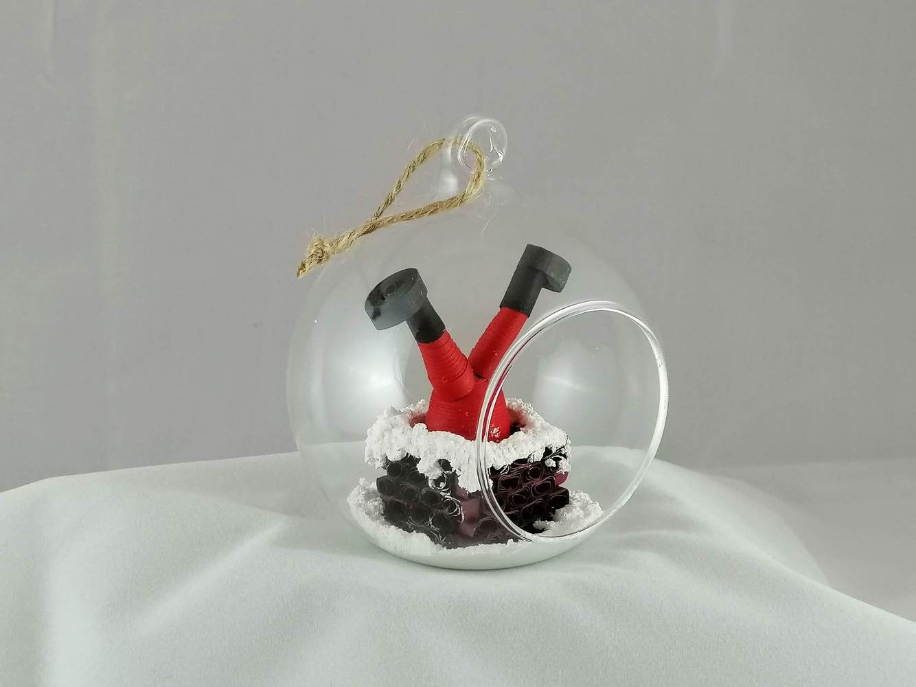 Santa and Rudolph 2 bauble set