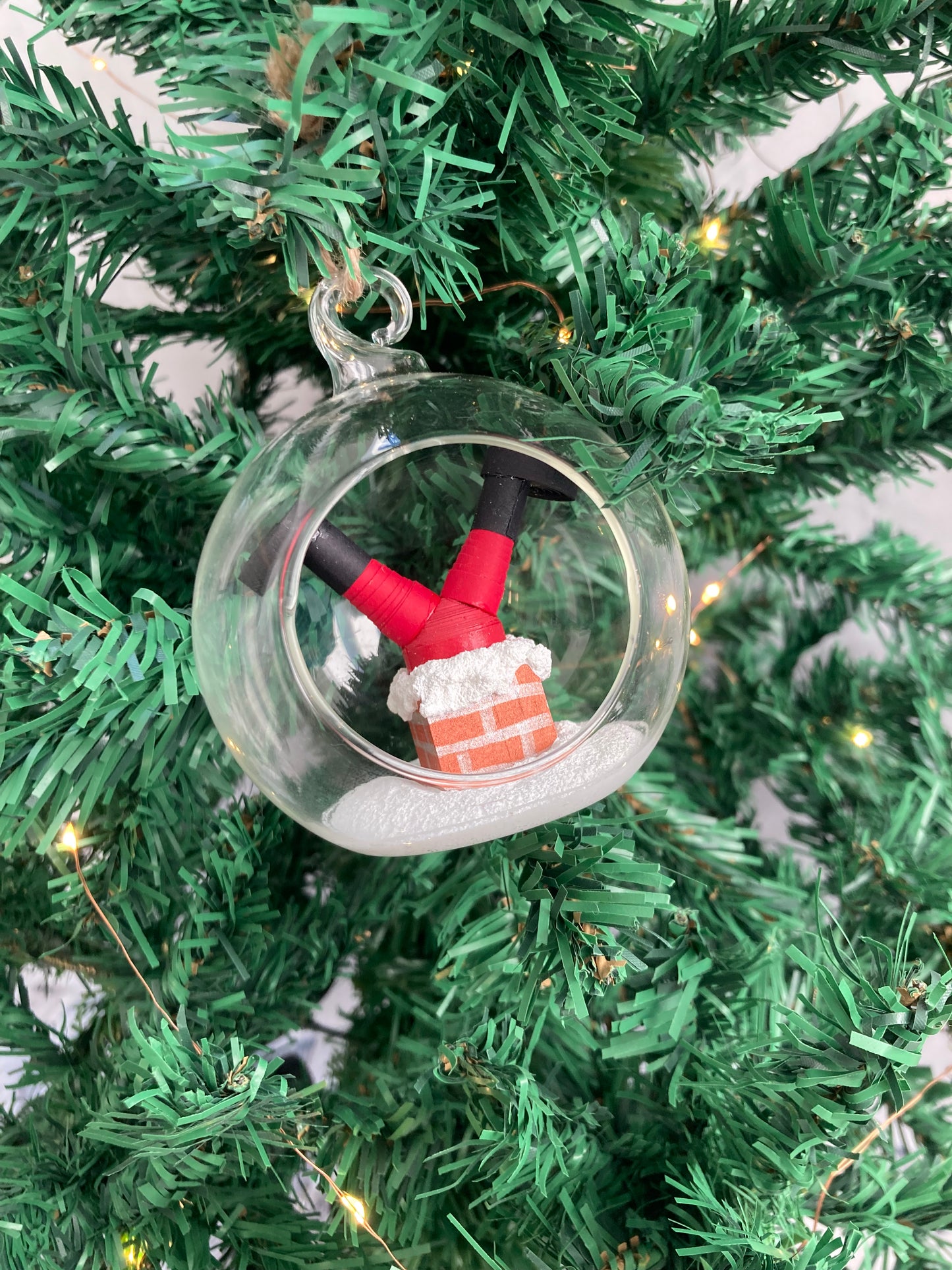 When Santa got stuck up the chimney bauble