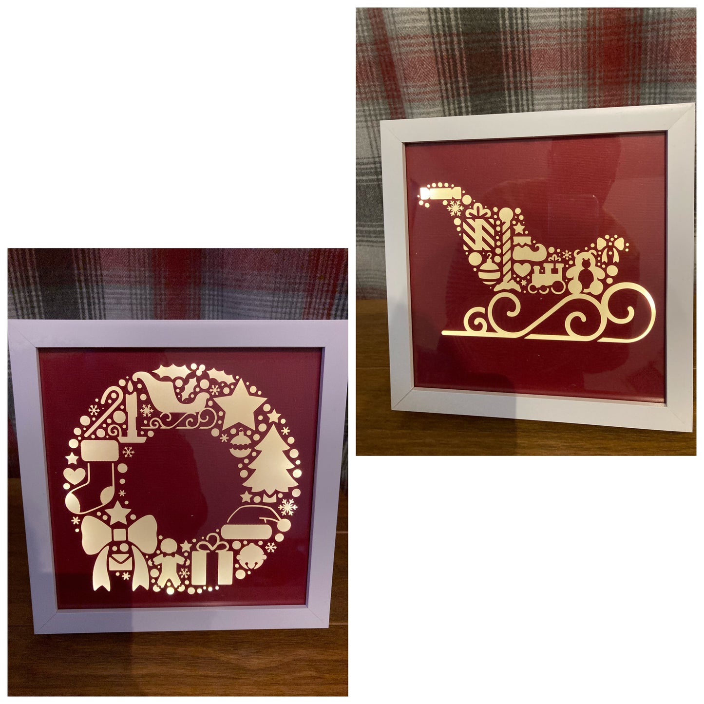 Light up Christmas frame