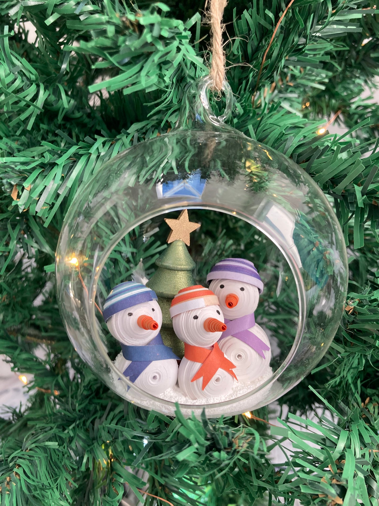 Snowman family bauble