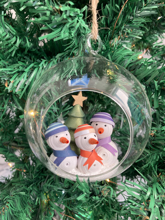 Snowman family bauble