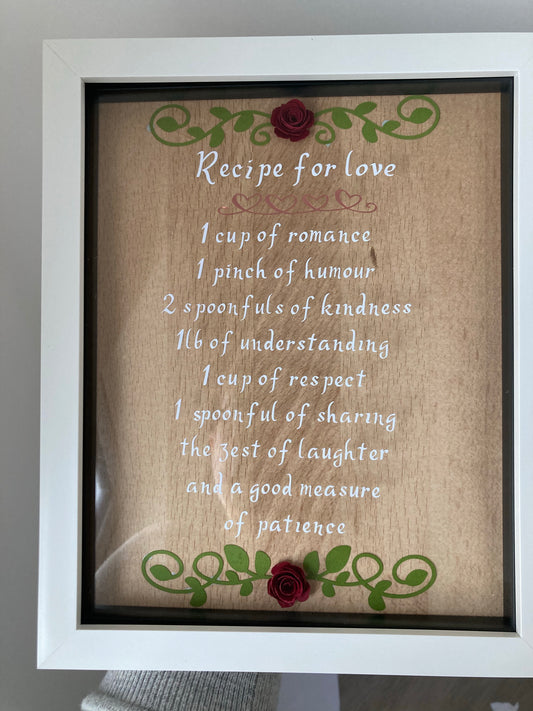 Recipe for love frame
