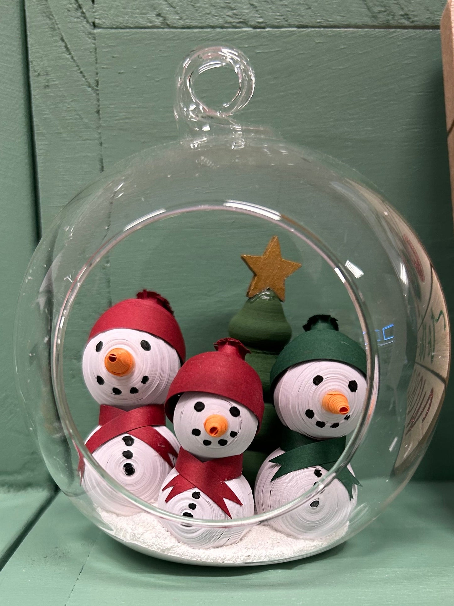 Snowman family bauble