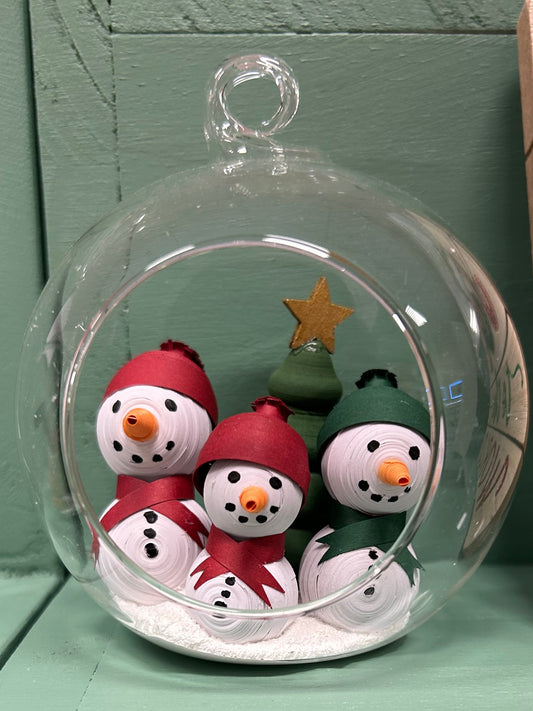 Snowman family bauble