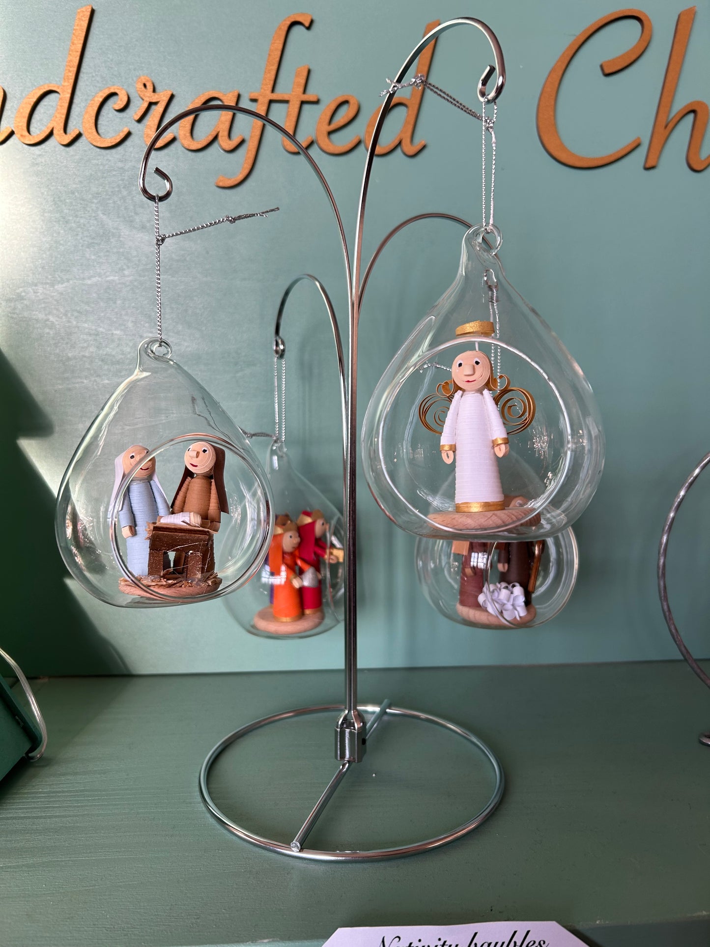 Set of 4 nativity baubles