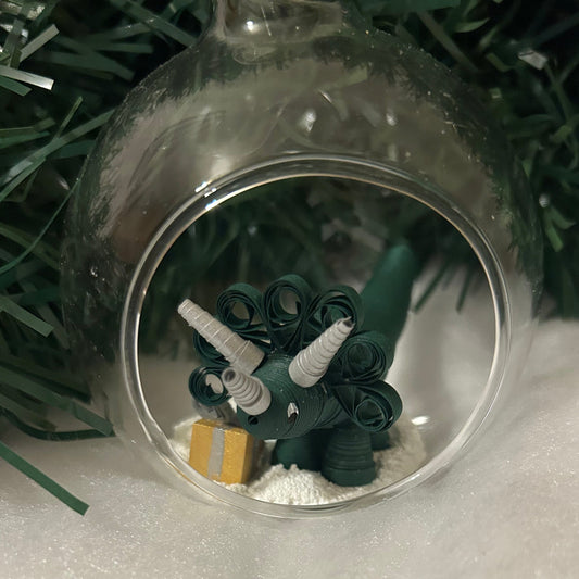 Christmas triceratops bauble