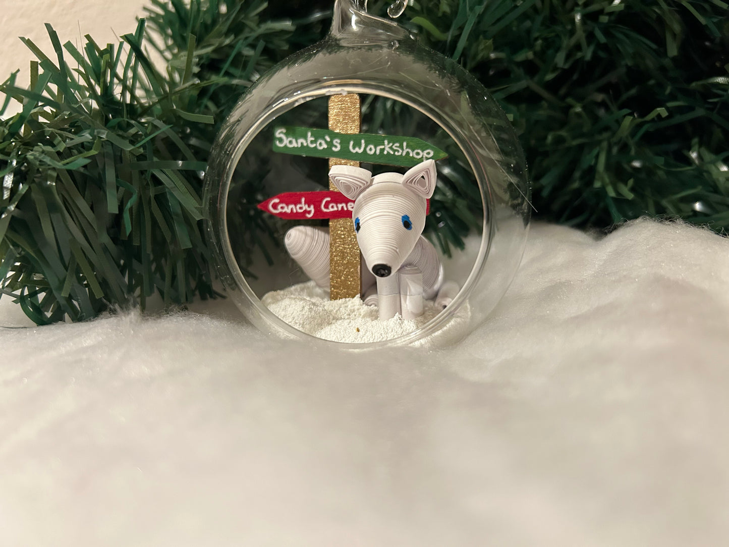 Artic fox bauble
