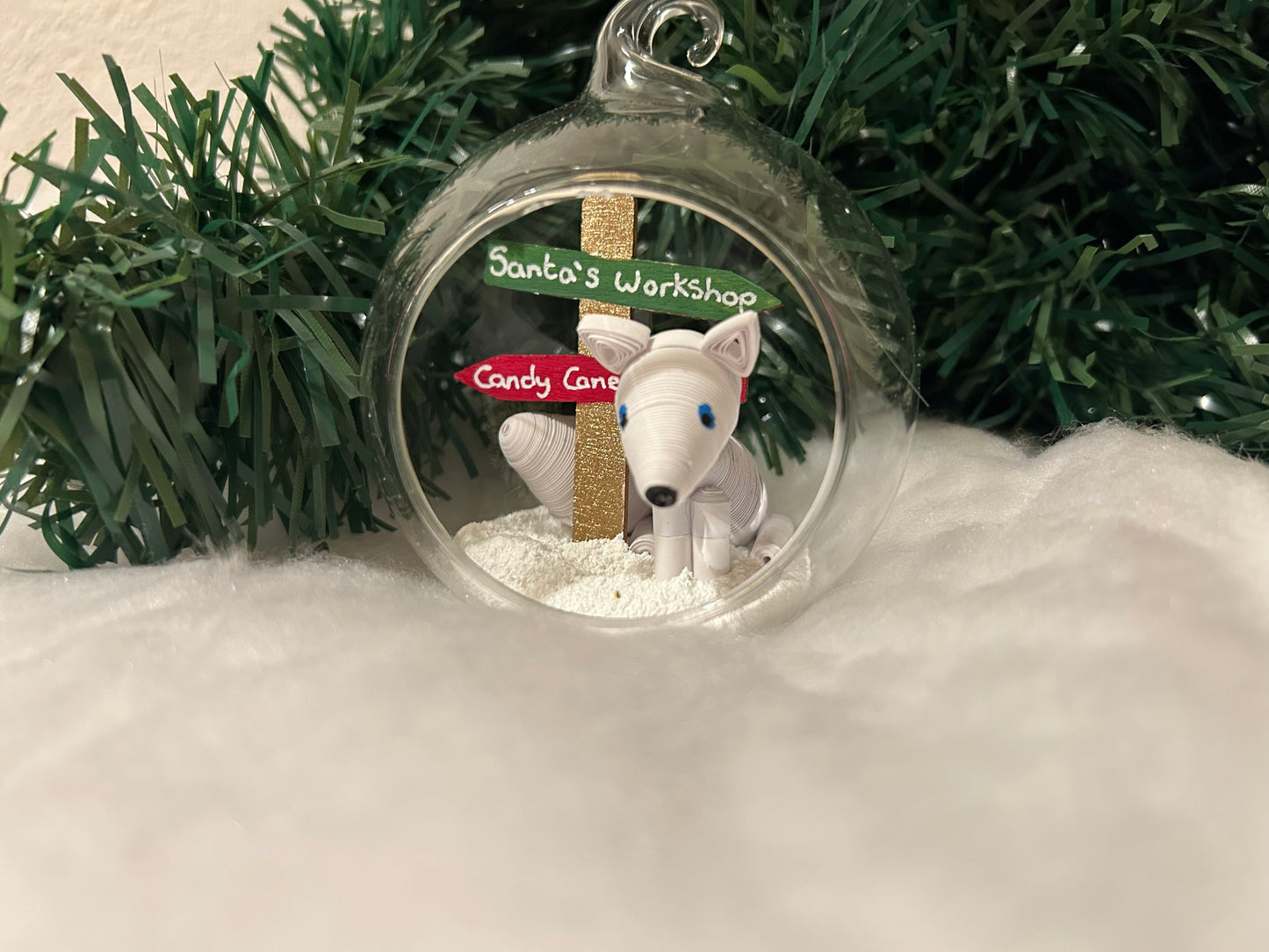 Artic fox bauble