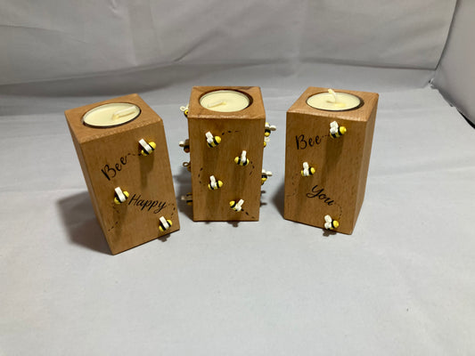 Set of 3 bee tea light holders