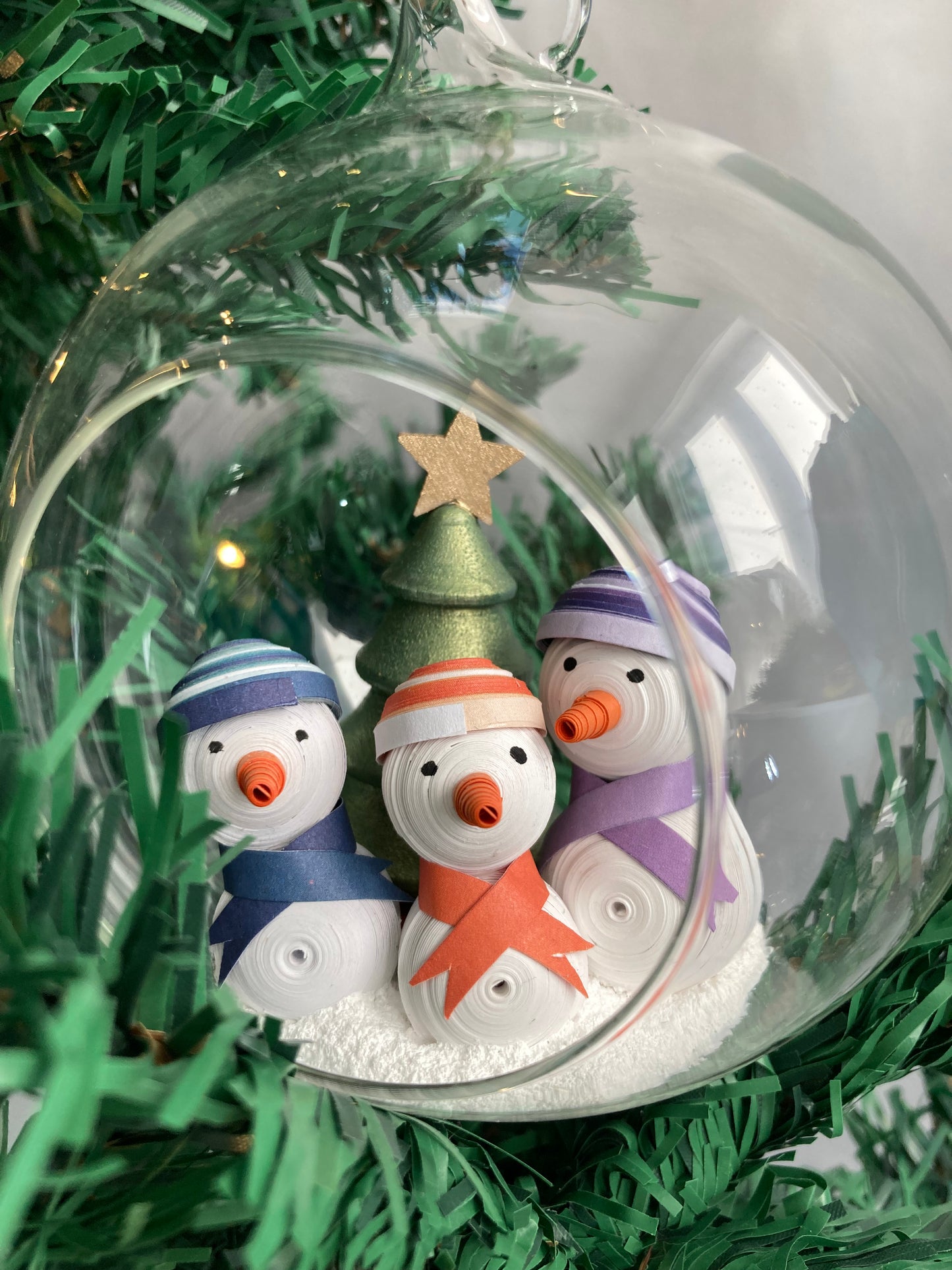 Snowman family bauble