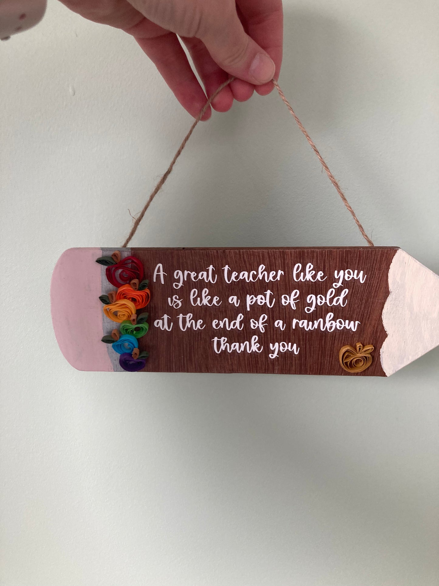 Thank you teacher pencil plaque