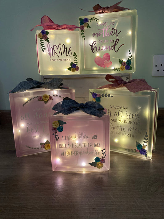 Mother’s Day Glass blocks