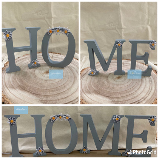 Wooden “home” letters